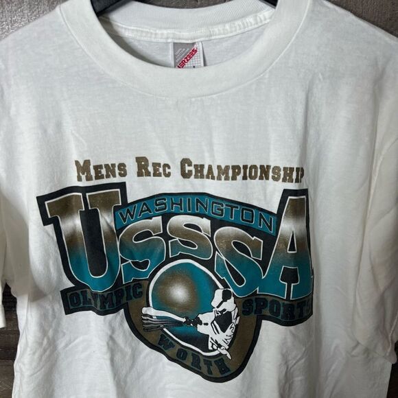 VTG Rec USSSA Baseball Softball USA T Shirt Large - Picture 2 of 4